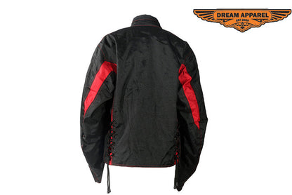 Womens Black & Red Textile Jacket