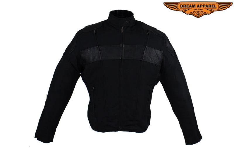 Womens Textile & Leather Racer Jacket