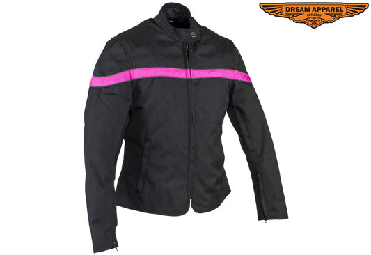 Women’s Hot Pink Racing Textile Motorcycle Jacket