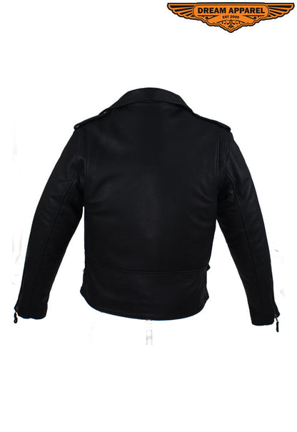 Womens Leather Jacket With Snap Down Collar