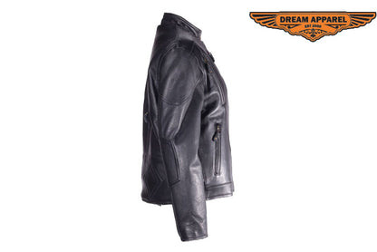 Women Heavy Duty Soft Leather Vented Racer Jacket