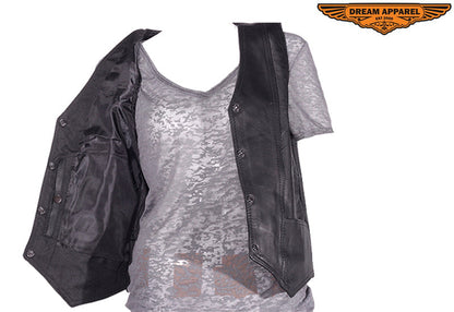 Womens Plain Leather Vest