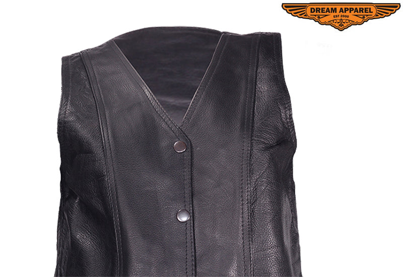 Womens Plain Leather Vest