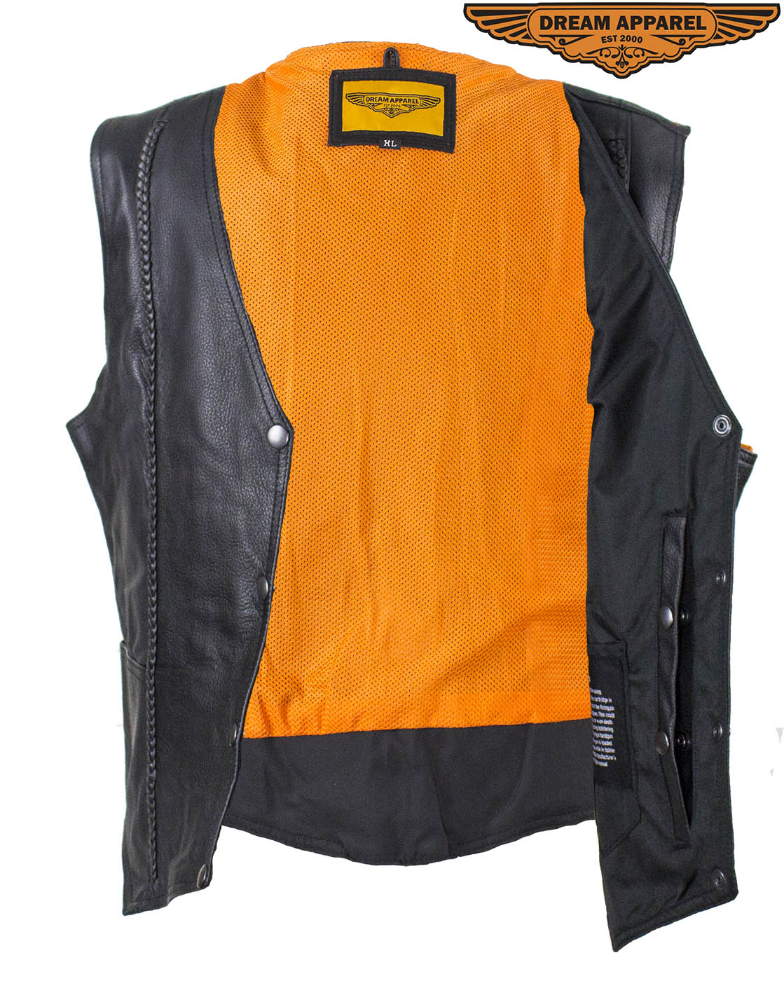 Womens Motorcycle Vest With Stylish Braid