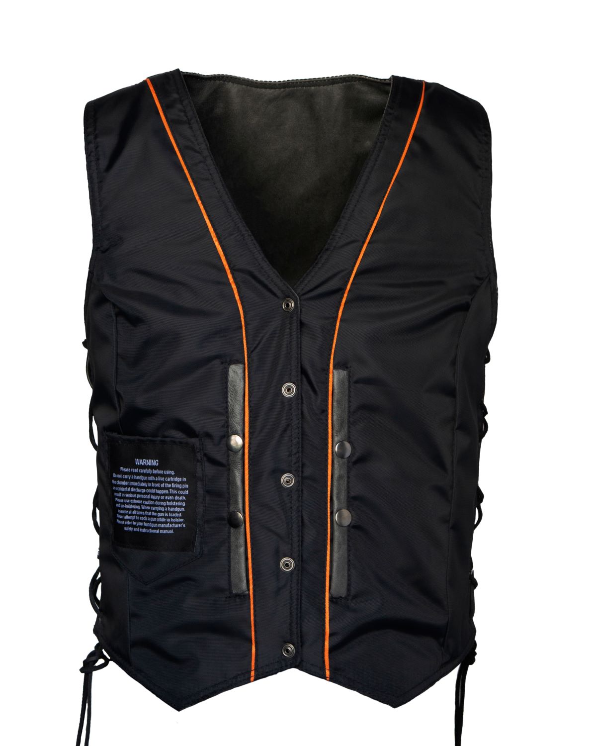 Women's Gray Club Vest with Concealed Carry Pockets & Side Laces