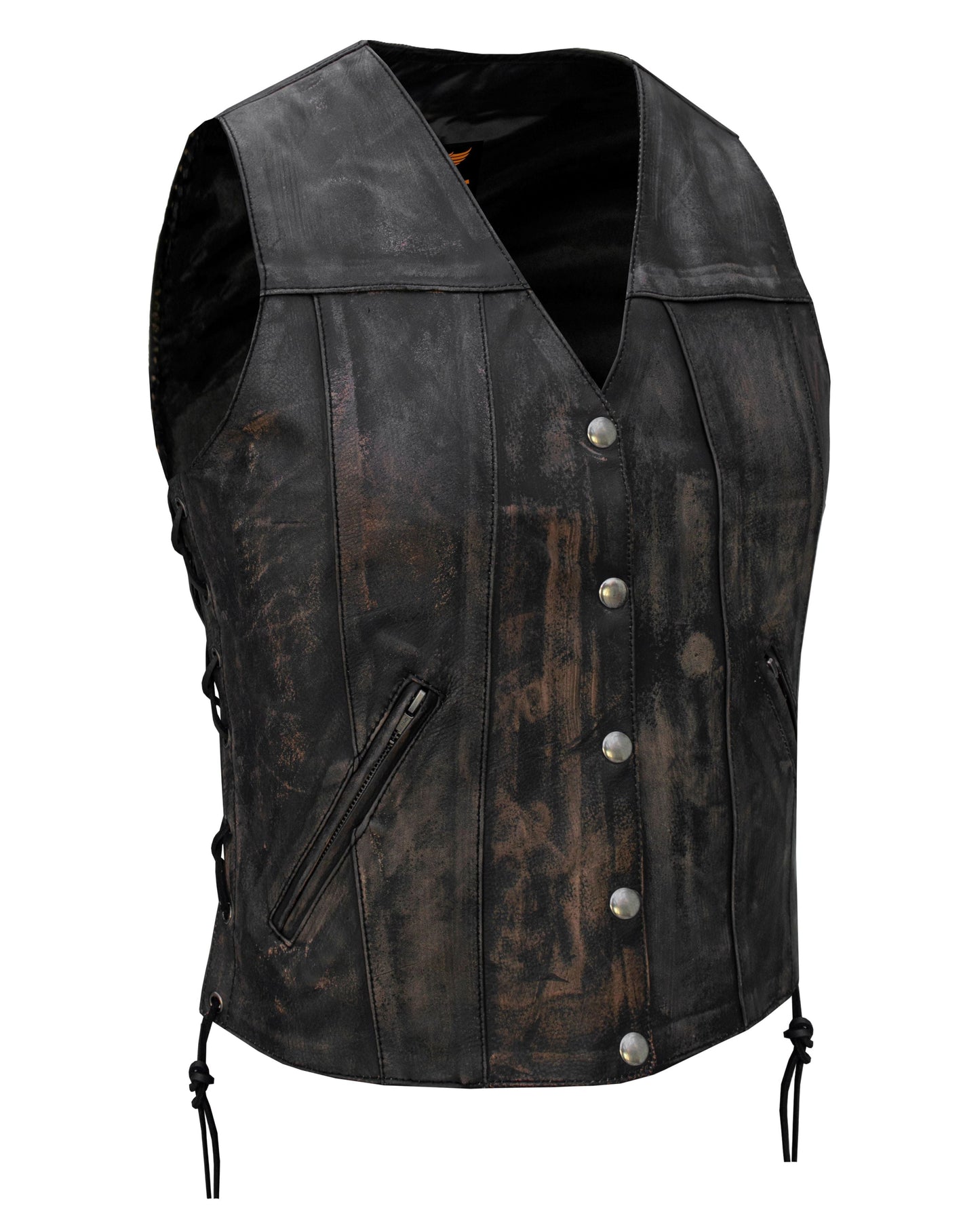 Women's Distressed Brown Naked Leather Vest