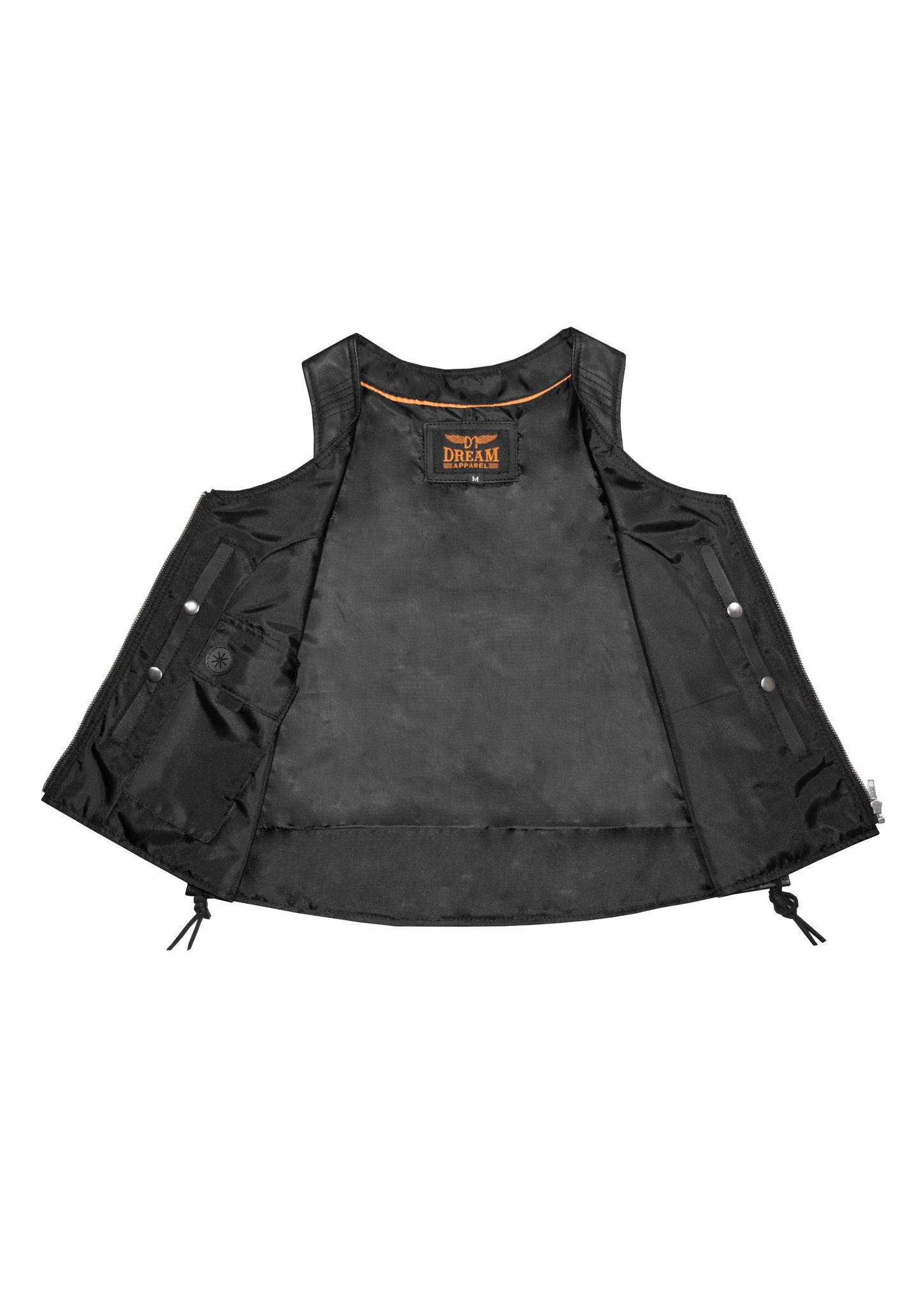 Women Zipper Front Vest Side Laces, Conceal Carry Pockets, Premium Cowhide Leather