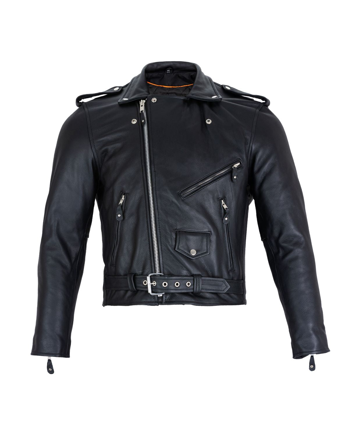 Mens Jacket Naked Cowhide Leather with Quilted Lining