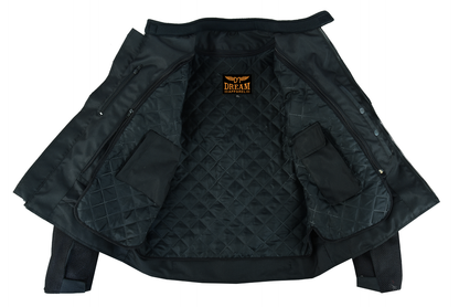 Mens Motorcycle Perforated Textile Reflective Mesh Riding 3 Season Jacket with removable armor