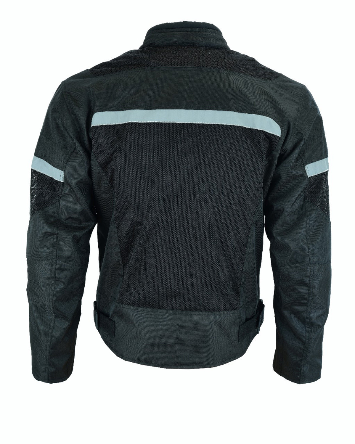 Mens Motorcycle Perforated Textile Reflective Mesh Riding 3 Season Jacket with removable armor