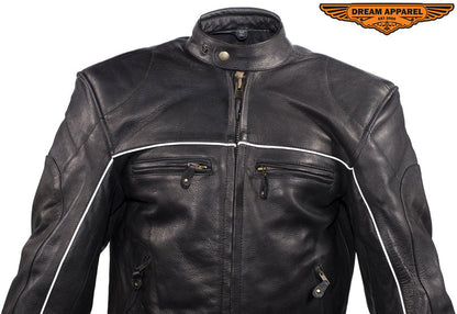 Mens Racer Jacket With Adjustable Velcro