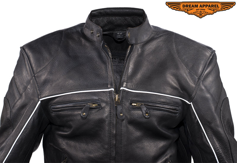 Mens Racer Jacket With Adjustable Velcro