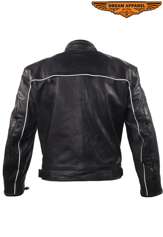 Mens Racer Jacket With Adjustable Velcro