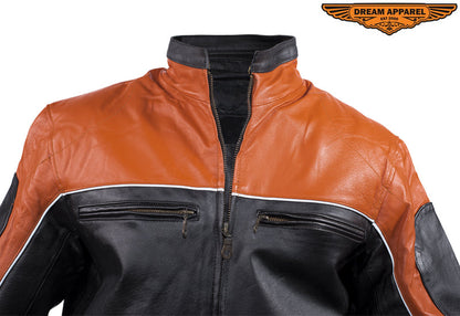 Mens Orange Racer Jacket