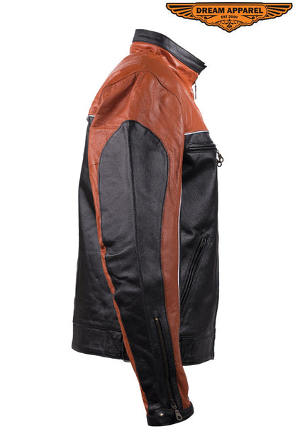 Mens Orange Racer Jacket