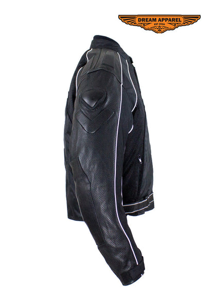 Mens Nylon & Mesh Leather Jacket