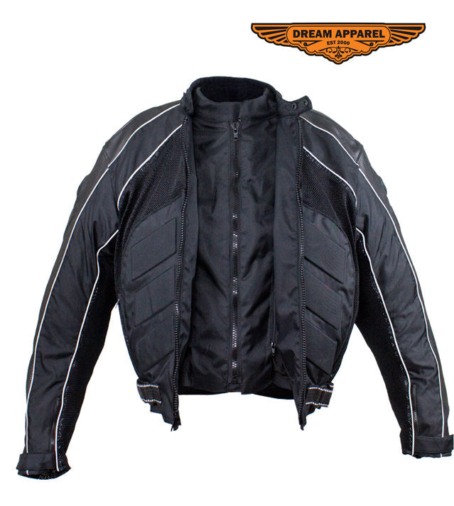 Mens Nylon & Mesh Leather Jacket