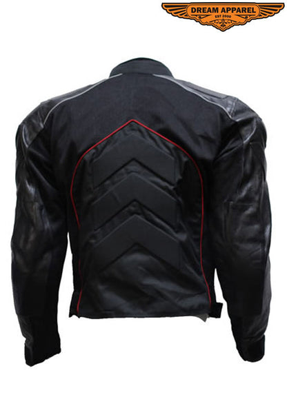 Red Mens Jacket With 1 Piece Panel For Patches