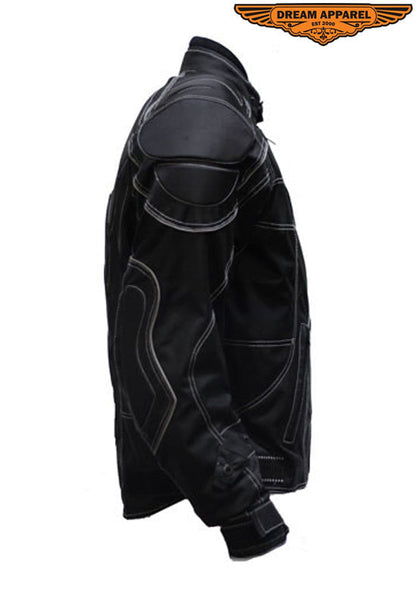 Mens Motorcycle Jacket With Mesh & Nylon Material