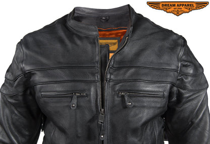 Mens Racer Jacket with Multi Pockets