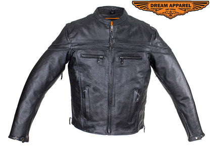 Men's Reflective Leather Concealed Carry Jacket