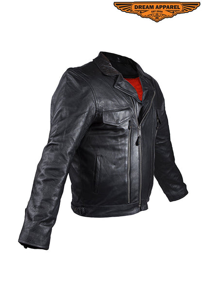 Mens Leather Motorcycle Jacket