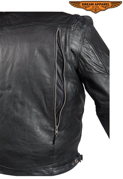 Mens Leather Motorcycle Jacket