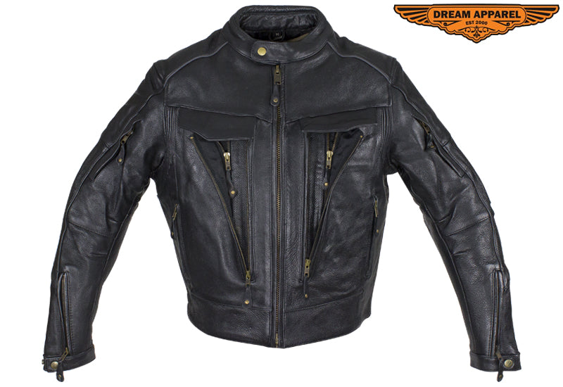 Mens Naked Cowhide Leather Jacket