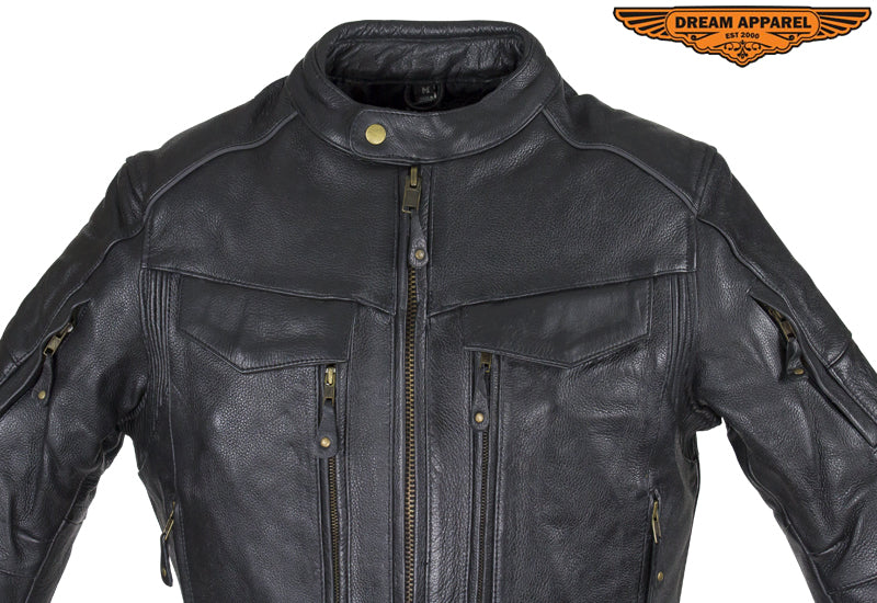 Mens Naked Cowhide Leather Jacket