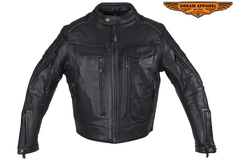 Mens Naked Cowhide Leather Jacket