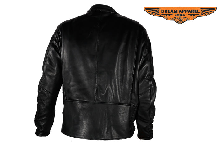 Mens Leather Motorcycle Jacket With Air Vents