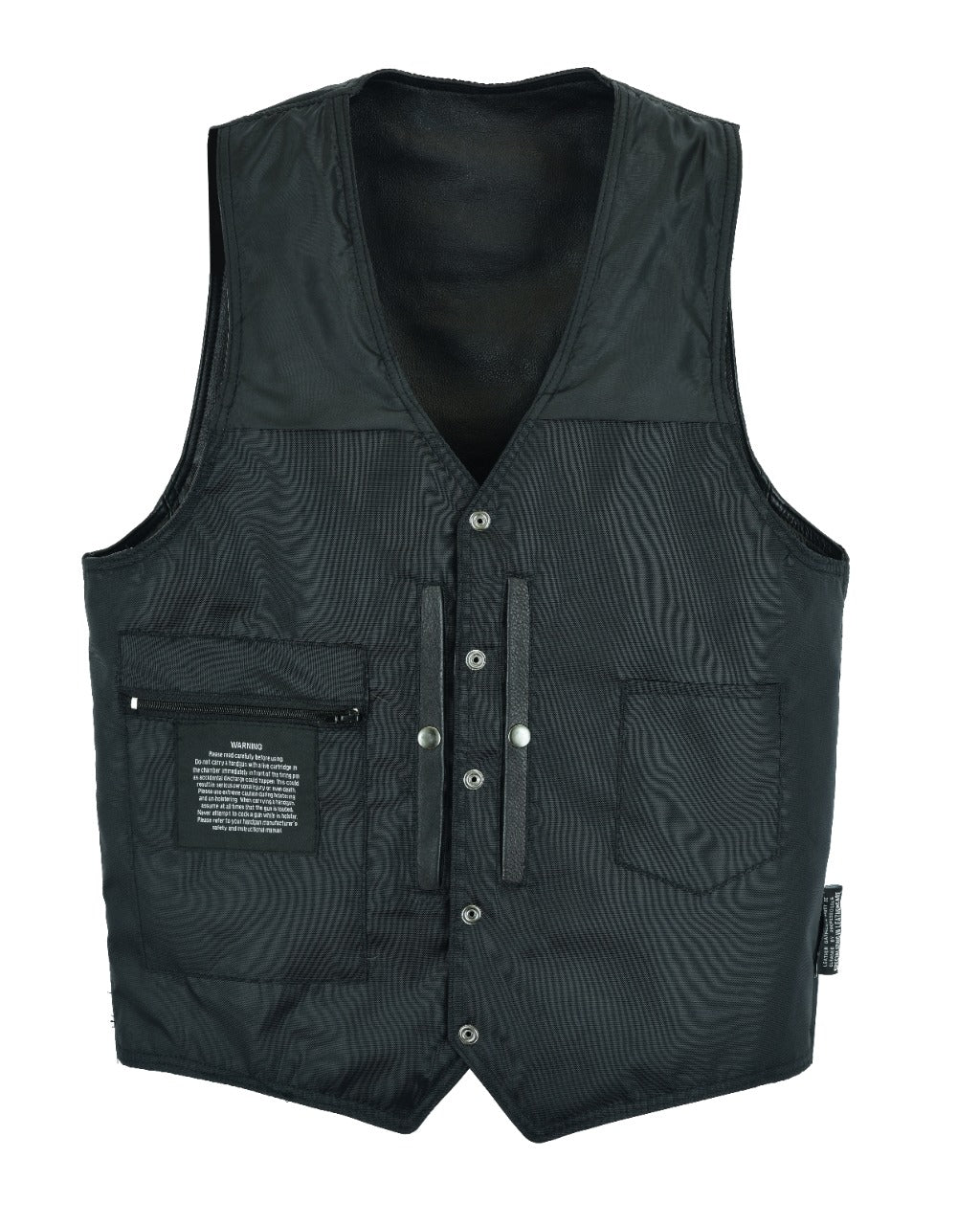 Dream Apparel Mens Plain Black Leather Vest Heavy Duty Premium Cowhide Leather