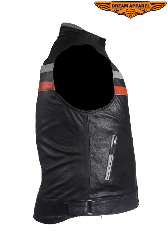 Mens Orange & Black Vest