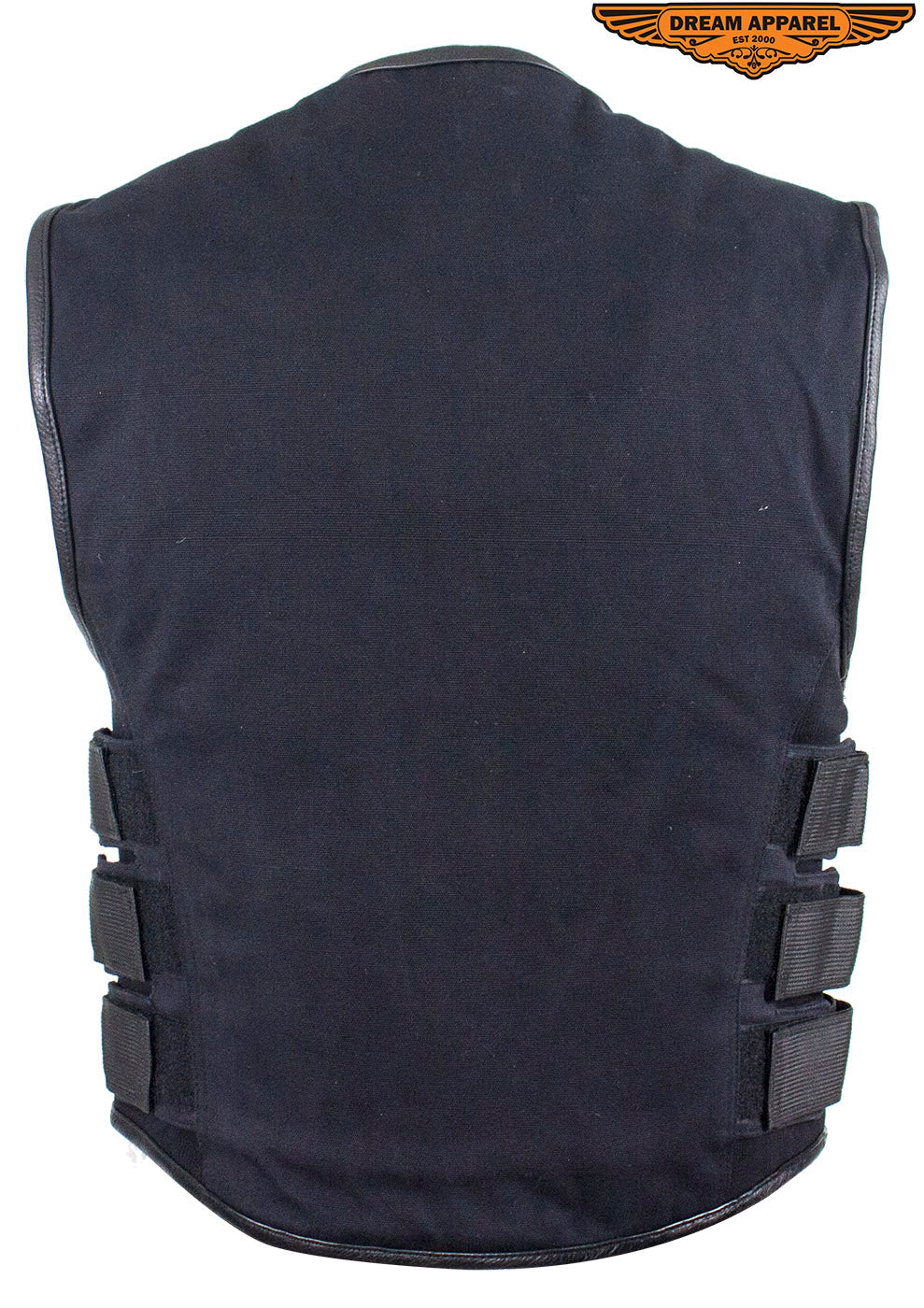 Mens Canvas Motorcycle Vest With Two Conceal Carry Pockets