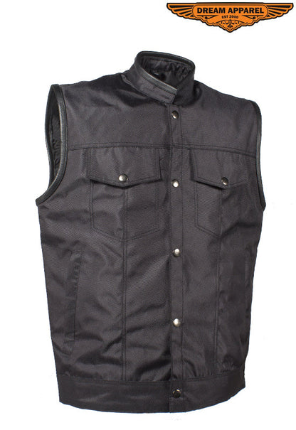 Dream Apparel Mens Textile Motorcycle Vest With Concealed Carry Pockets