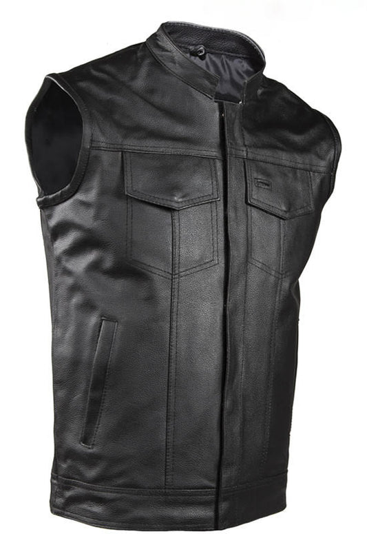 Motorcycle Club Vest With Conceal Carry Pockets Heavy Duty Club Vest