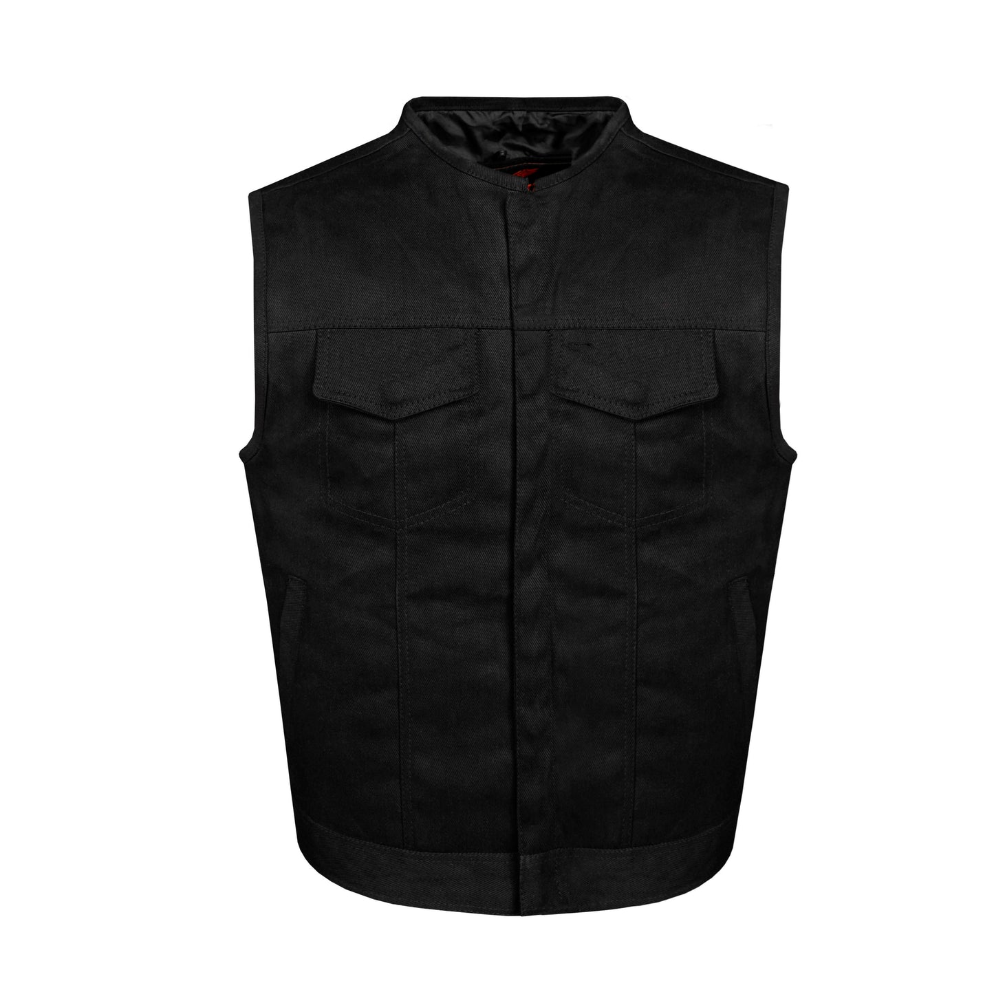 Dream Apparel Men's Black Denim Club Vest with Conceal Carry Pockets