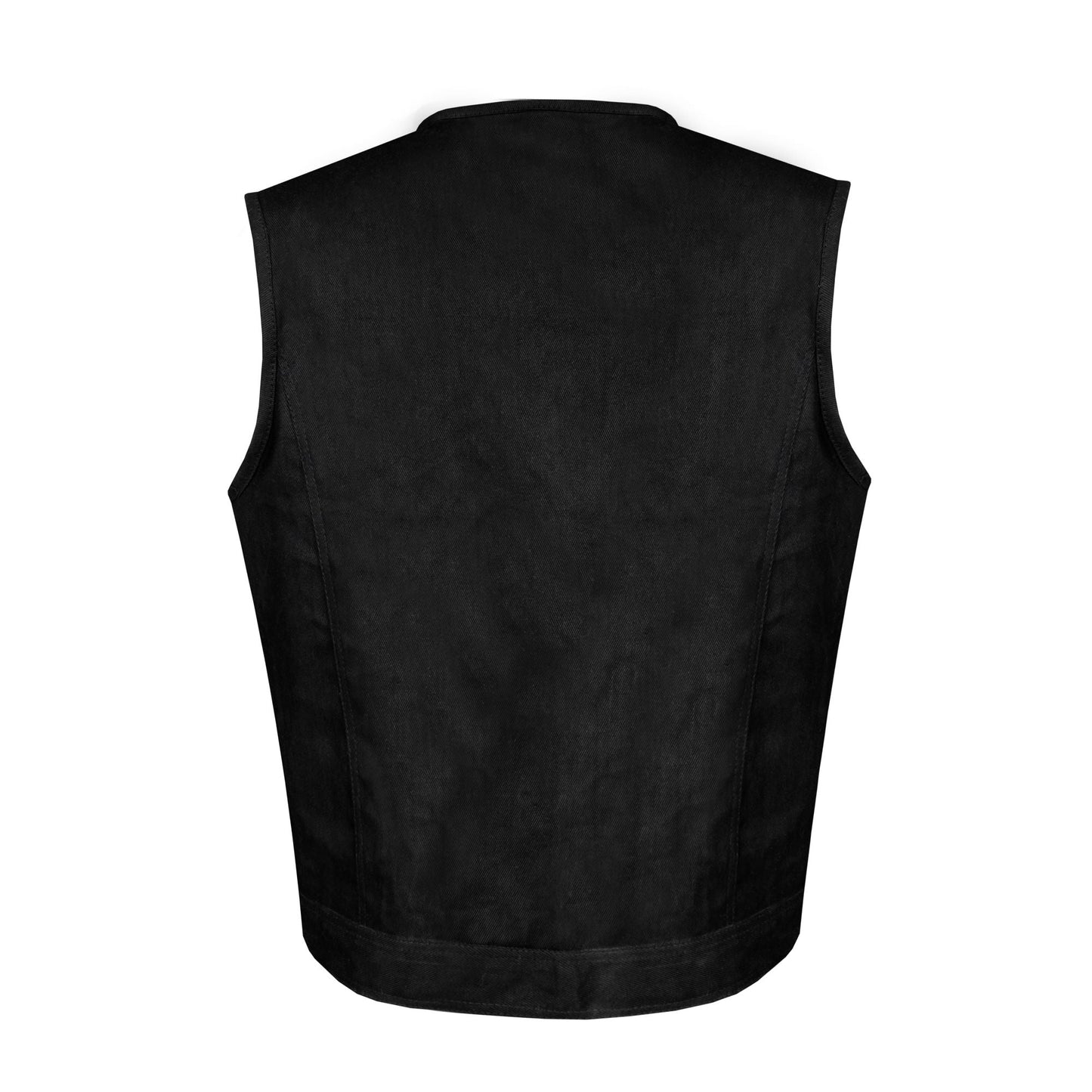 Dream Apparel Men's Black Denim Club Vest with Conceal Carry Pockets