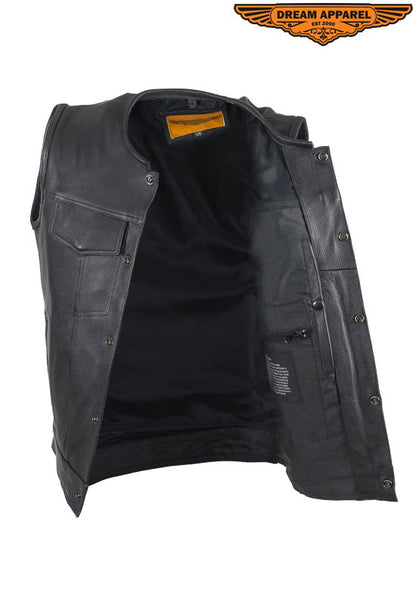 Mens 1/2" Collar Motorcycle Club Vest