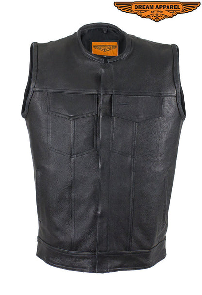 Mens 1/2" Collar Motorcycle Club Vest