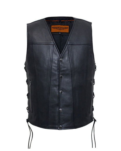 Mens Leather Vest With Concealed Gun Pockets