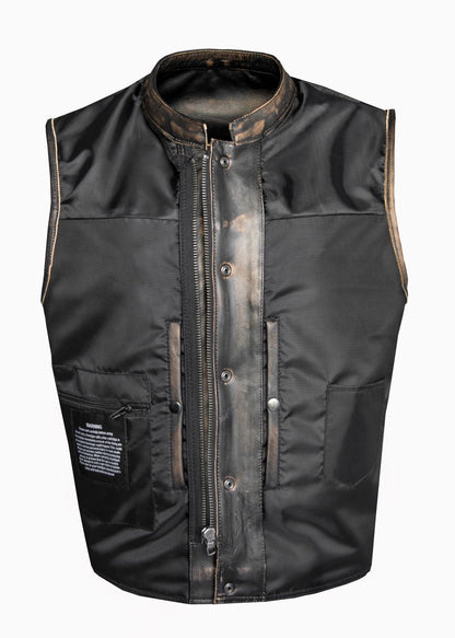 Mens Naked Brown Leather Vest