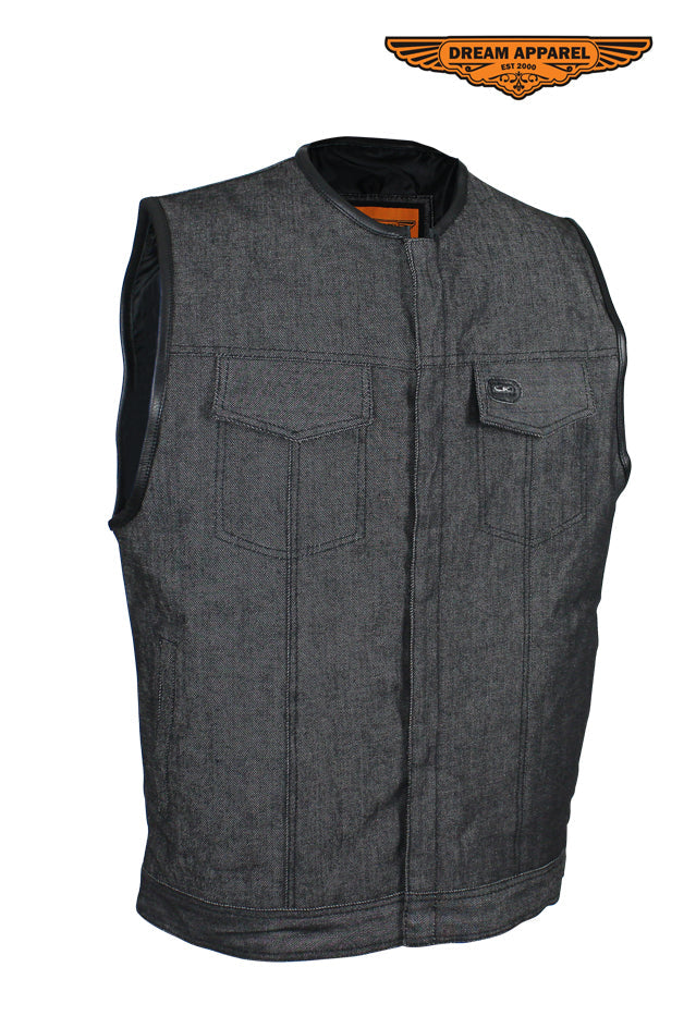 Dream Apparel Men's Black Denim Club Vest