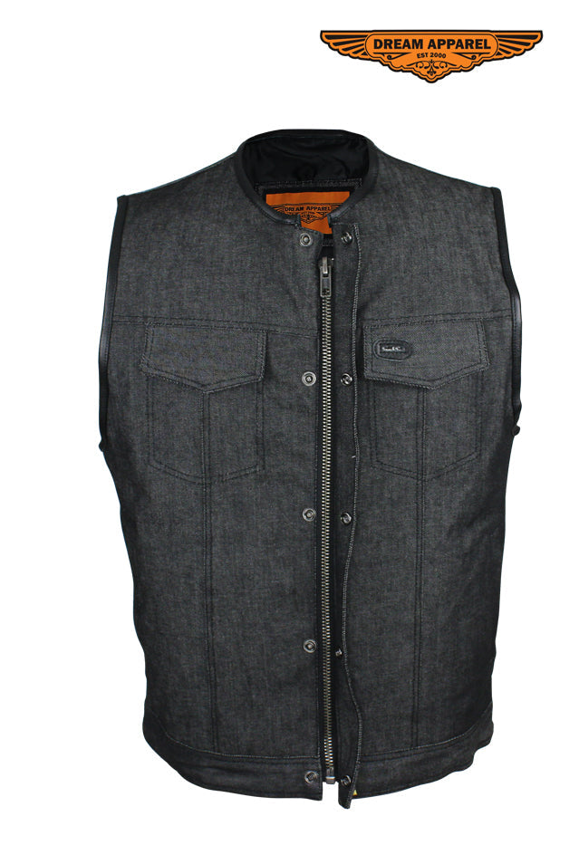 Dream Apparel Men's Black Denim Club Vest