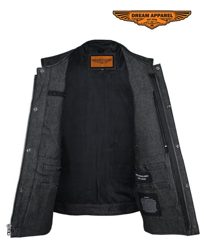 Dream Apparel Men's Black Denim Club Vest