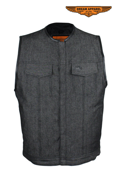 Dream Apparel Men's Black Denim Club Vest