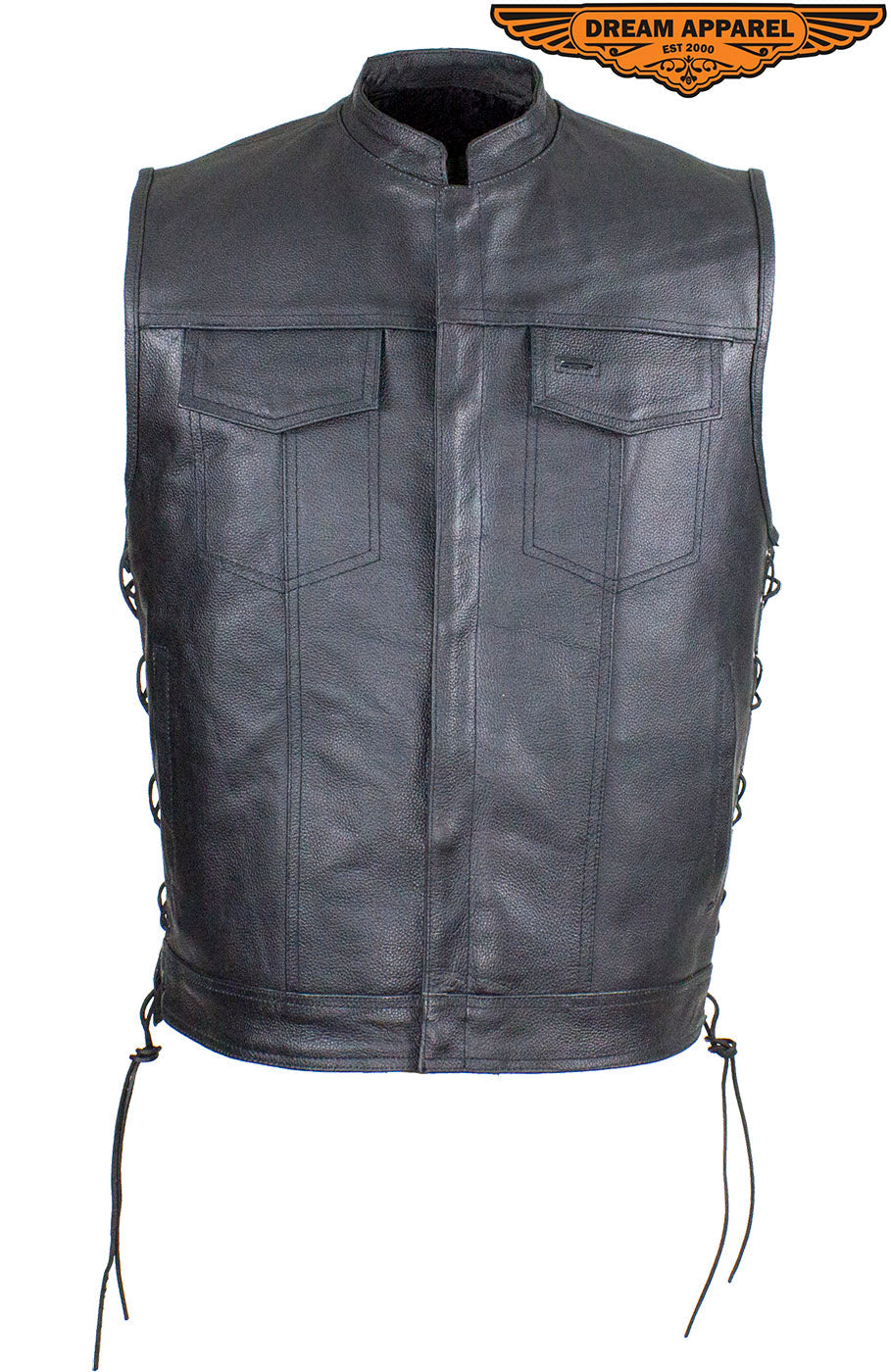 Men's Split Leather Conceal Carry Pocket Vest