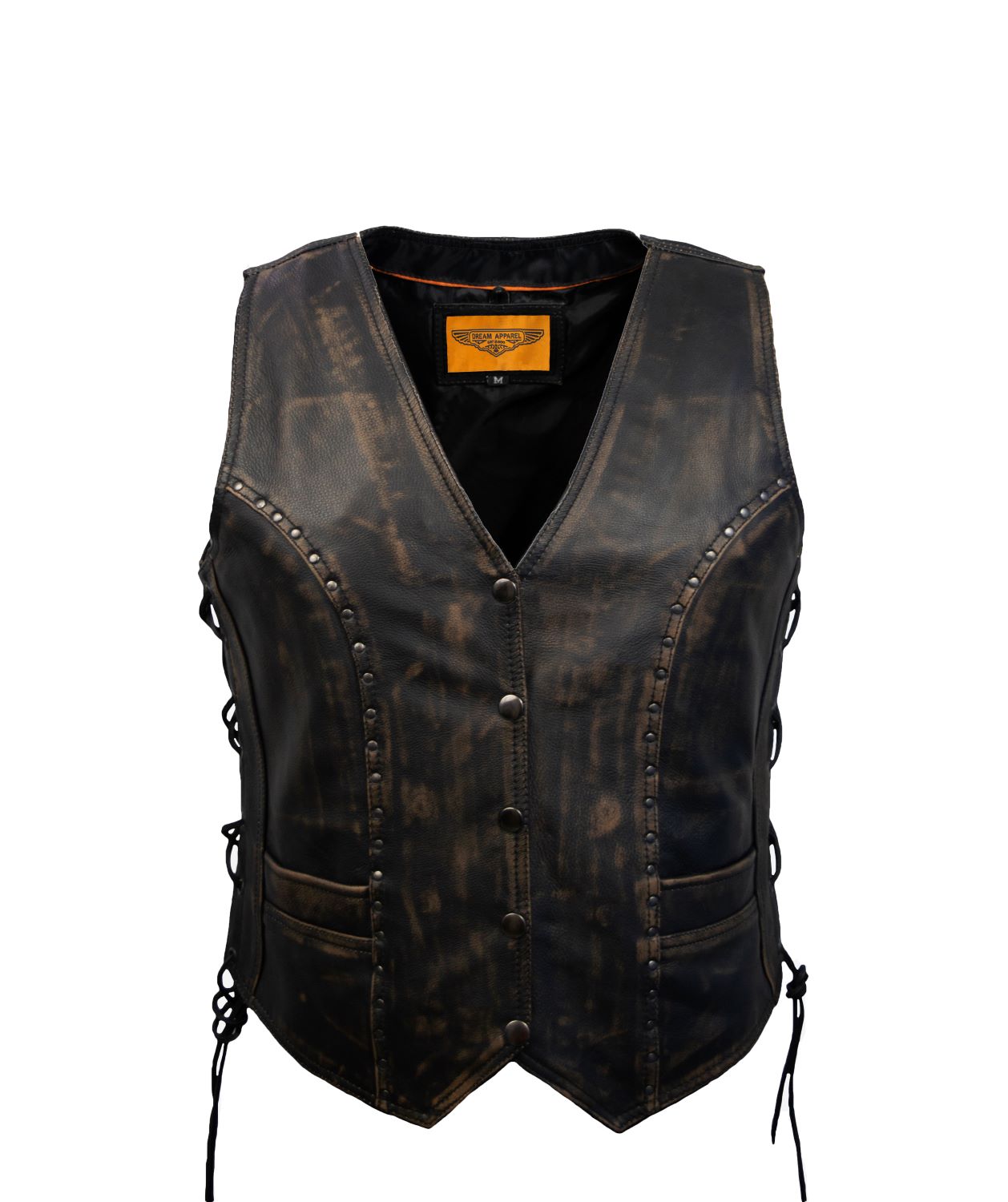 Women's Brown Studded Vest