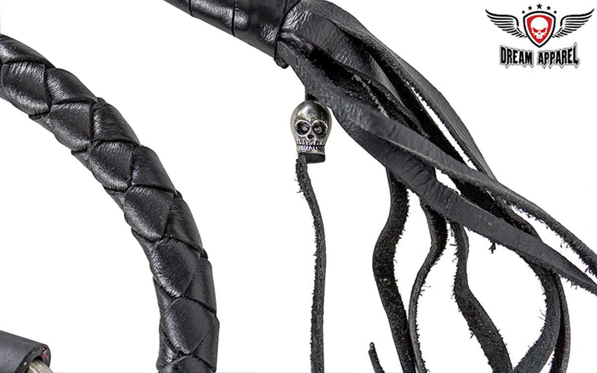 Dream Apparel Black Hand-Braided Get Back Whip For Motorcycle