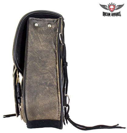 Dream Apparel Genuine Distressed Brown Leather Right Side Swing Arm Bag